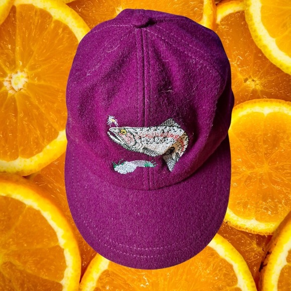 Wool Hat with Embroidered Bass Fish Adjustable Strap Back Casual - Picture 1 of 6